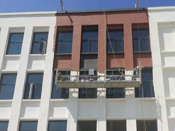 外墙保温涂料粉刷施工现场